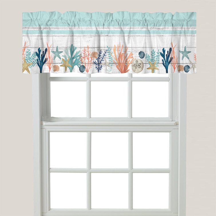 Rosecliff Heights Phillipe Tailored 60'' Window Valance in Blue Wayfair